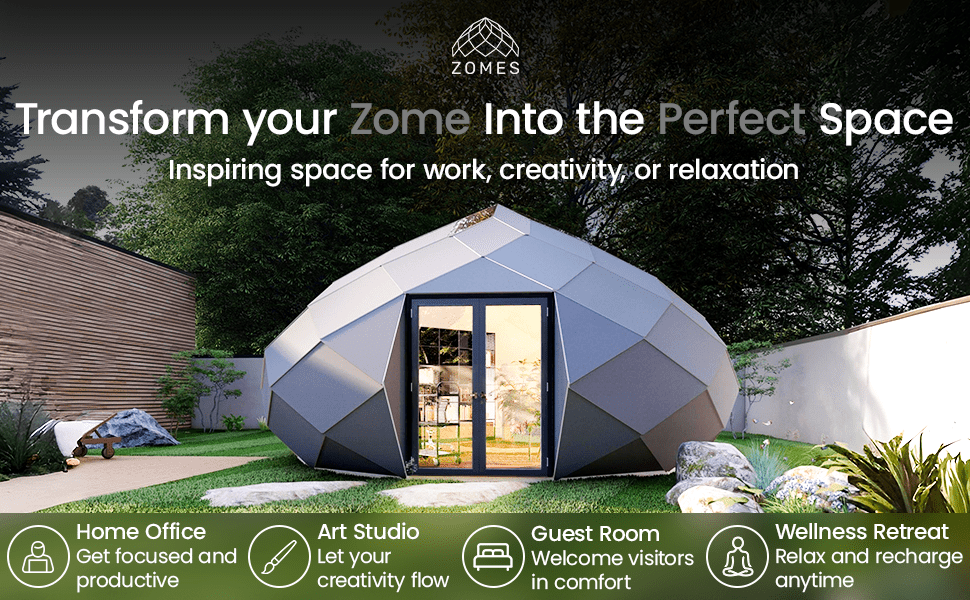 Patio Elegance Zomes Pod – 120 sq ft Eco-Friendly Outdoor Office Pod - Home Outpost Supply