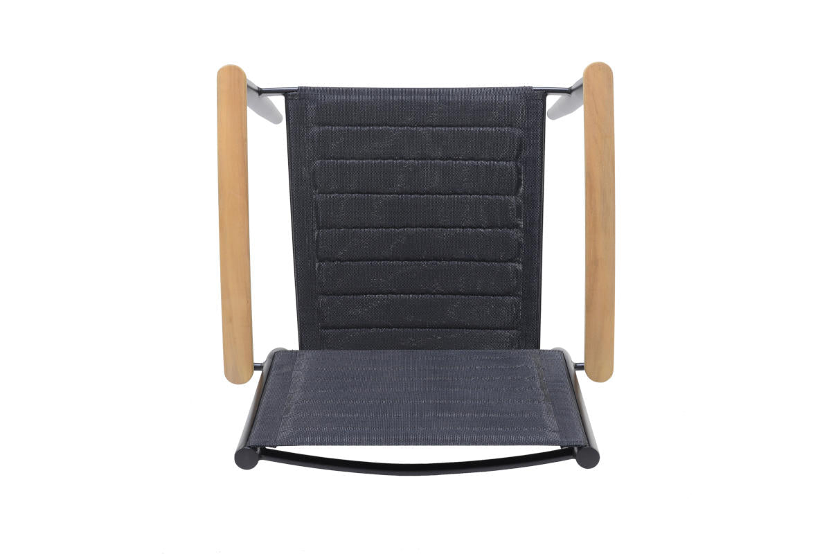 Portals Dark Lite FSC Teak Wood and Aluminum Rectangular Dining Set - Home Outpost Supply