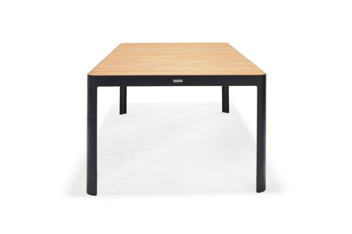 Portals Dark Lite FSC Teak Wood and Aluminum Rectangular Dining Set - Home Outpost Supply