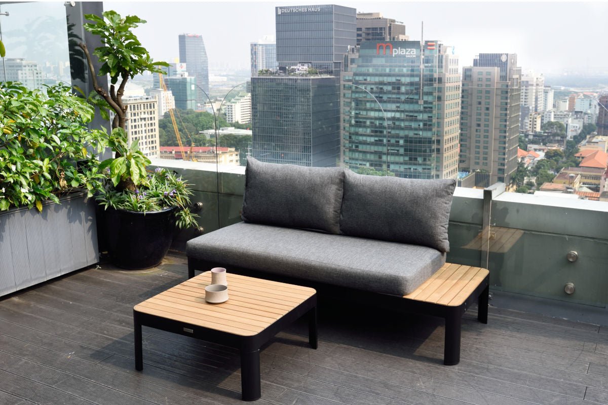 Portals Teak and Aluminum Modular Sofa 3pc Set - Home Outpost Supply