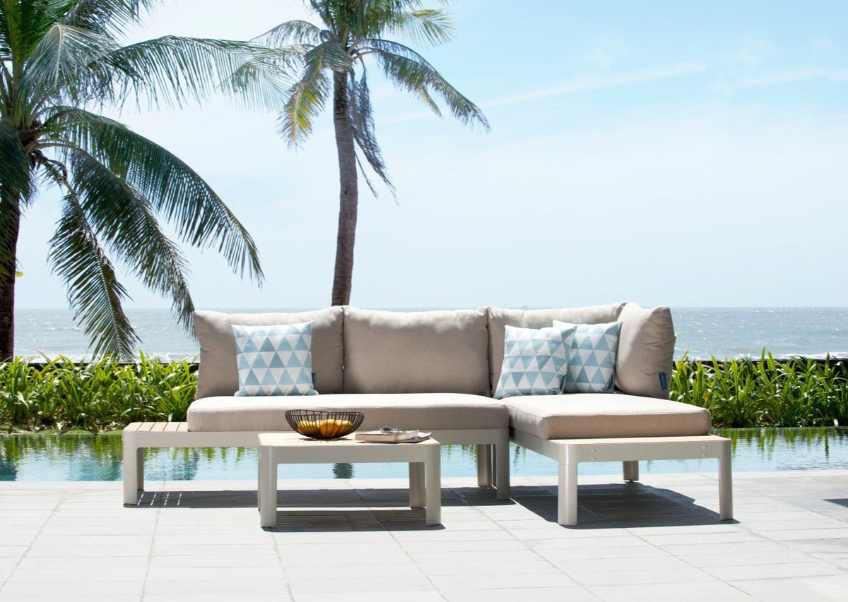 Portals Teak and Aluminum Modular Sofa 3pc Set - Home Outpost Supply