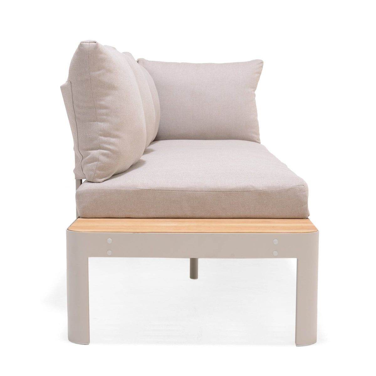 Portals Teak and Aluminum Modular Sofa 3pc Set - Home Outpost Supply