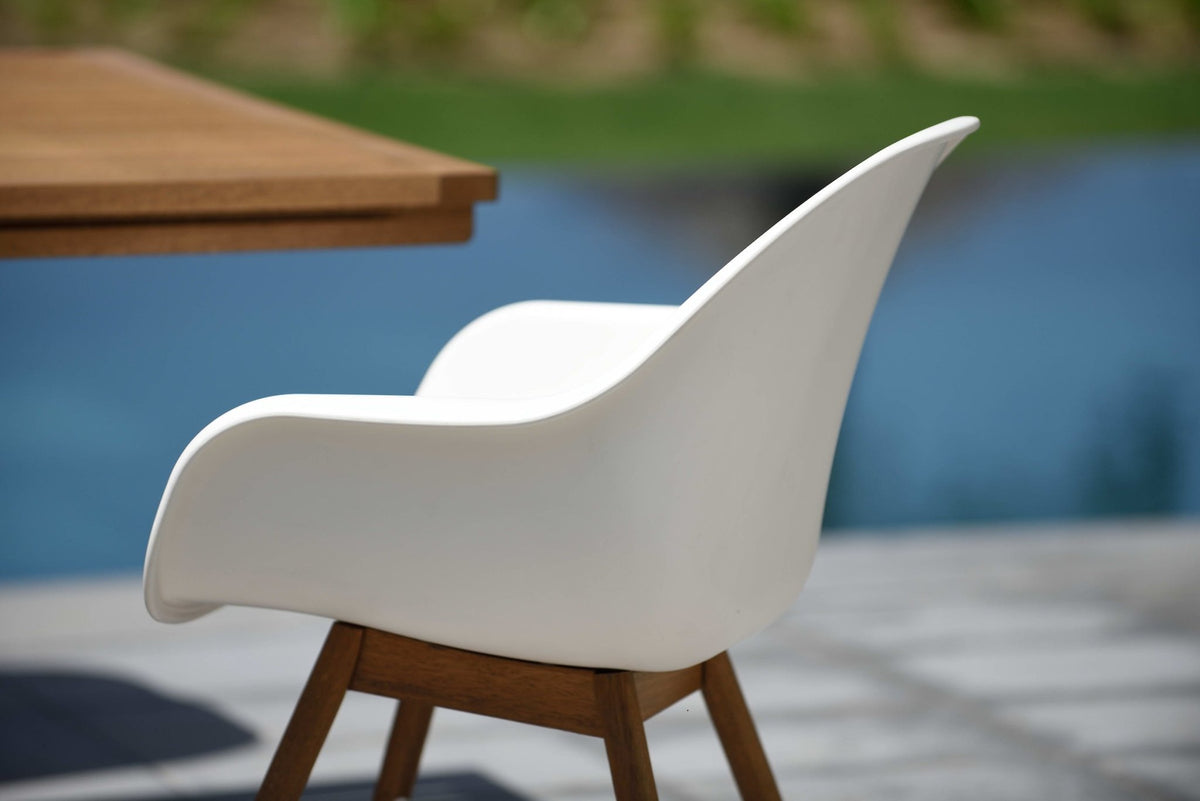 Rinjani Rectangular Table and 6 Chamonix Arm Chair - Home Outpost Supply