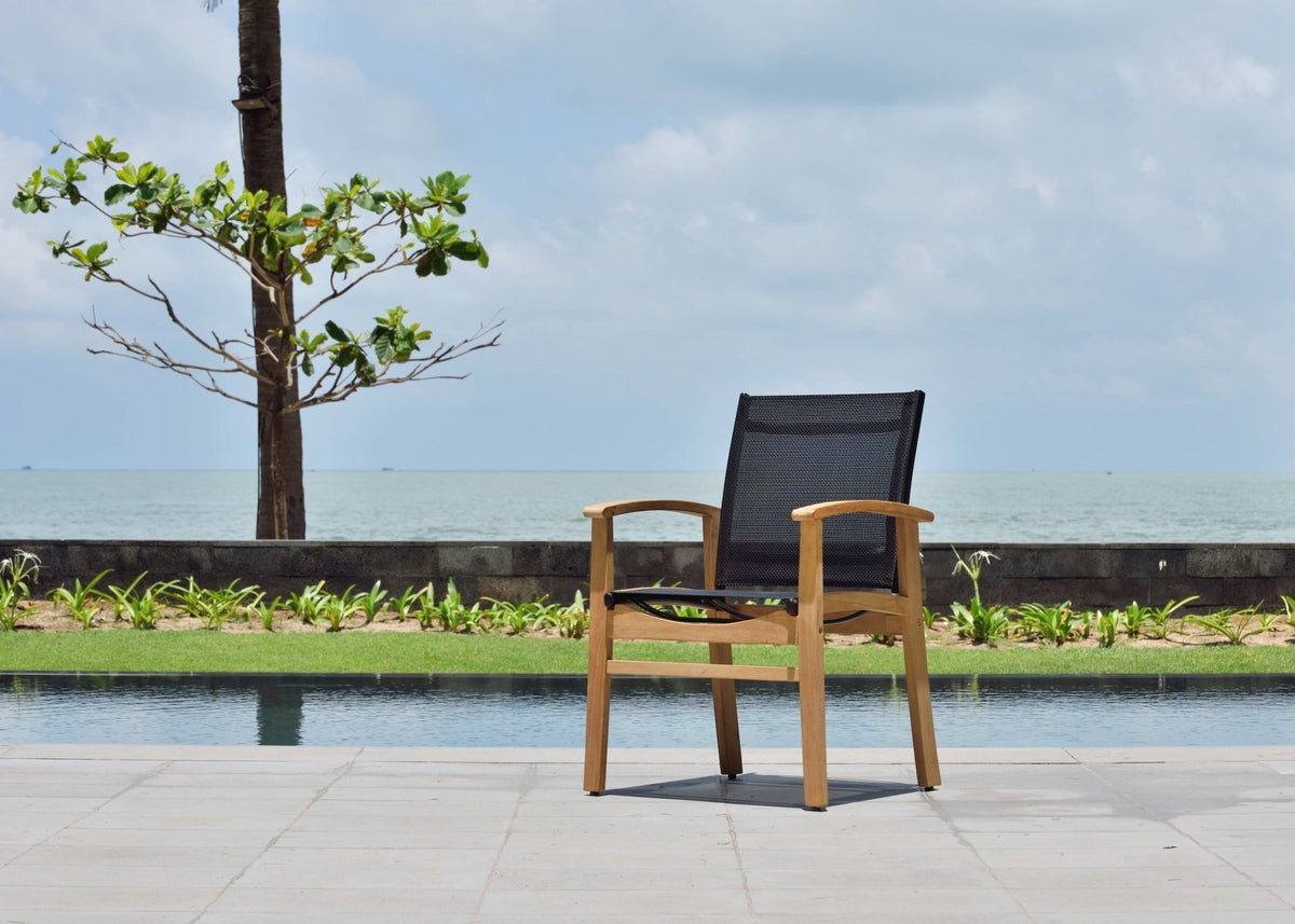 Rinjani Rectangular Teak Table and Fortuna Armchair Dining Set - Home Outpost Supply