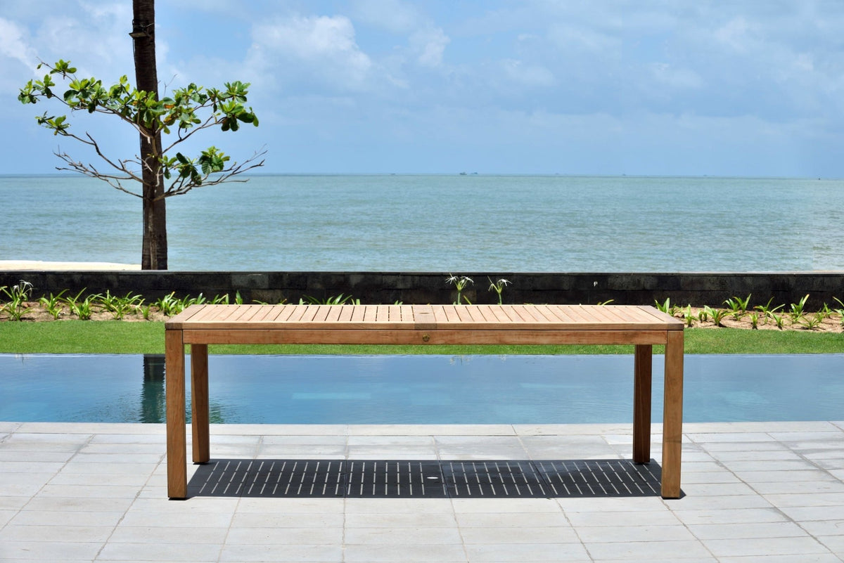 Rinjani Rectangular Teak Table and Fortuna Armchair Dining Set - Home Outpost Supply