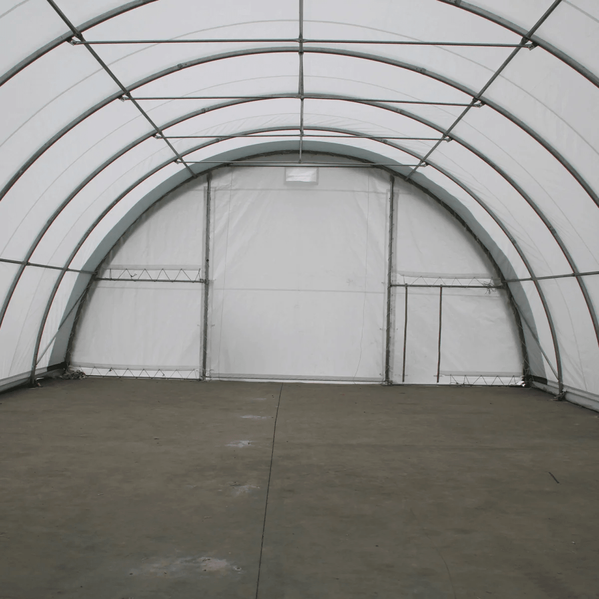 Single Truss Arch Storage Shelter W30'xL65'xH15' 11oz PE - Home Outpost Supply