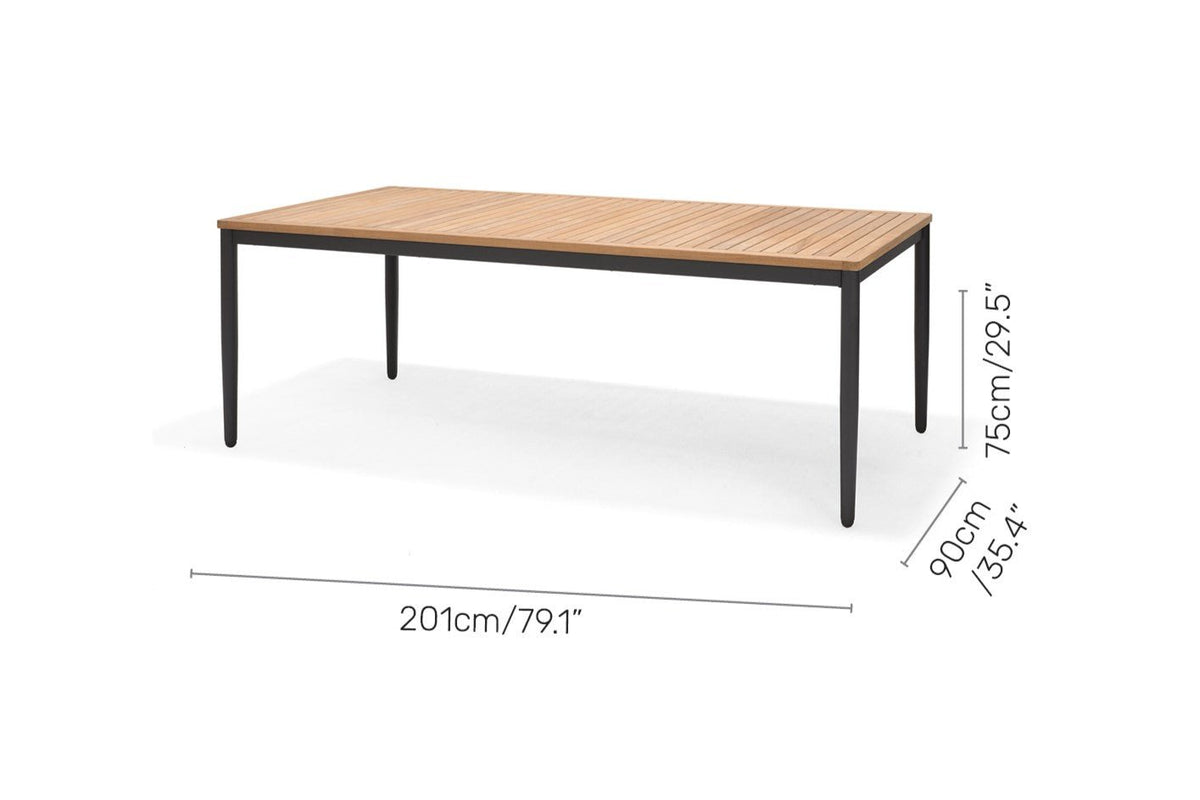 Topaz 9 Piece Teak Big Rectangular Dining Set - Home Outpost Supply