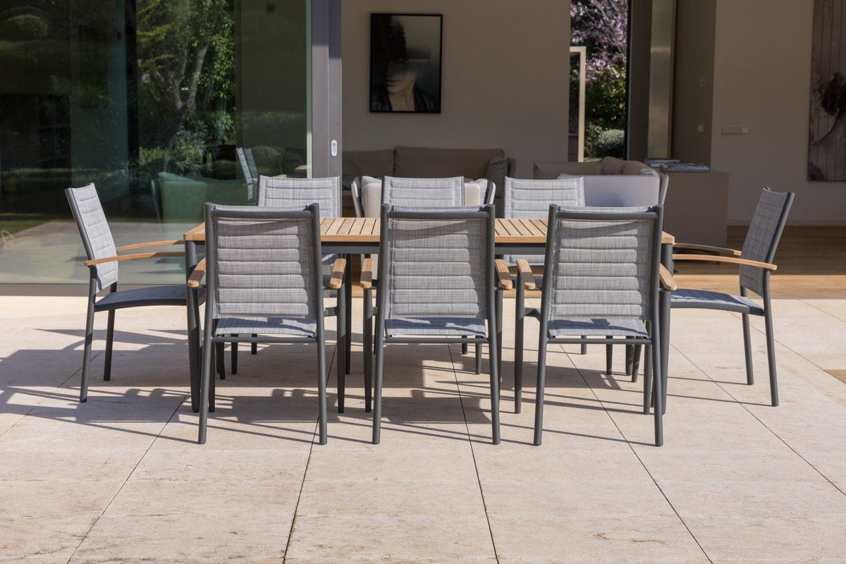 Topaz 9 Piece Teak Big Rectangular Dining Set - Home Outpost Supply