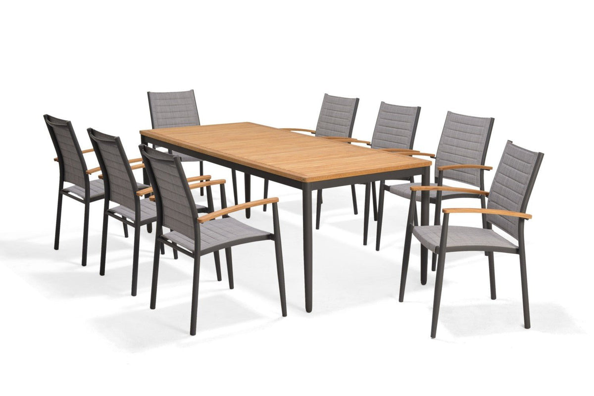 Topaz 9 Piece Teak Big Rectangular Dining Set - Home Outpost Supply