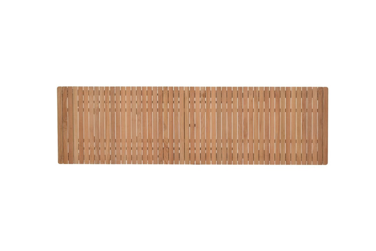 Topaz Dark Teak and Aluminum Rectangular Extendable Table - Home Outpost Supply