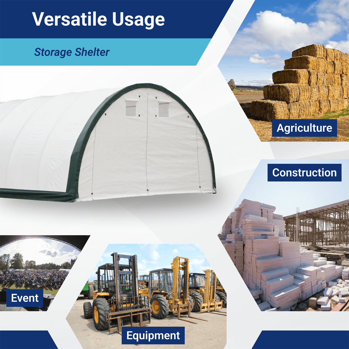 W20'xL30'xH12' Single Truss Arch Storage Shelter - Home Outpost Supply
