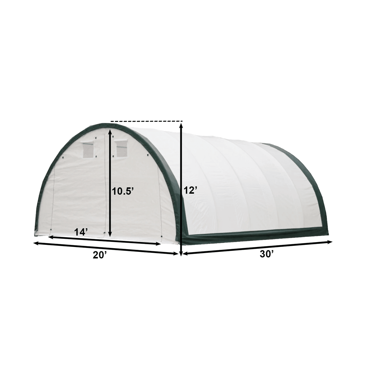 W20'xL30'xH12' Single Truss Arch Storage Shelter - Home Outpost Supply
