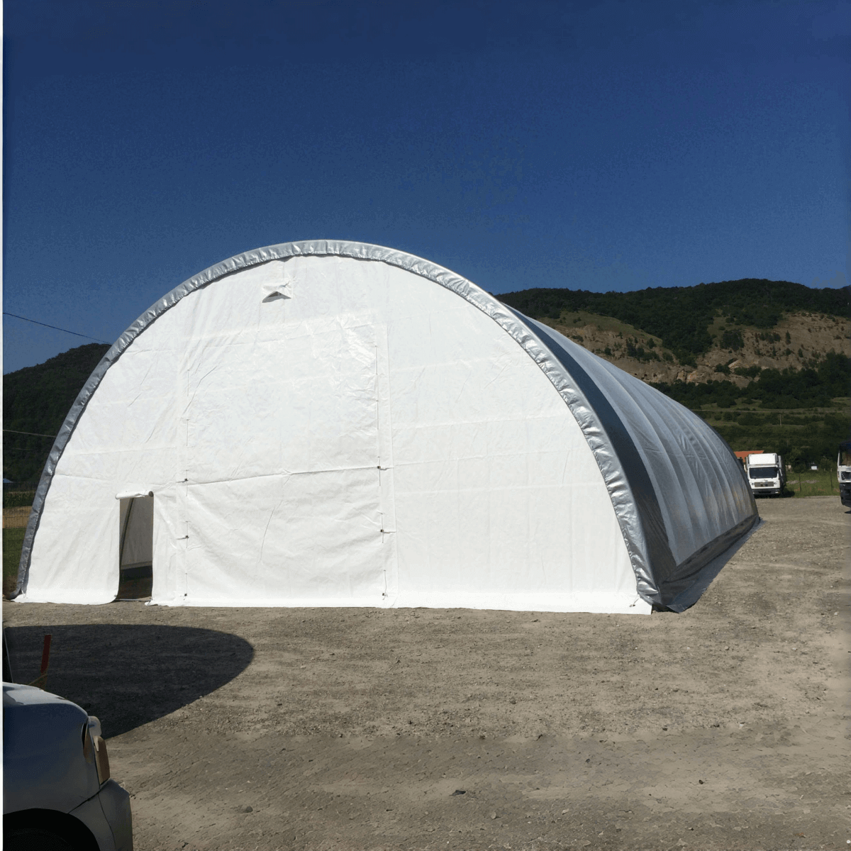 W40'xL80'xH20' Single Truss Arch Storage Shelter - Home Outpost Supply