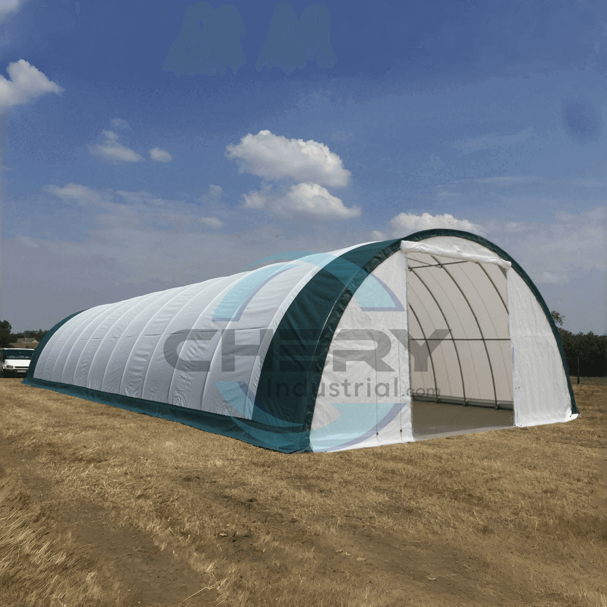W40'xL80'xH20' Single Truss Arch Storage Shelter - Home Outpost Supply