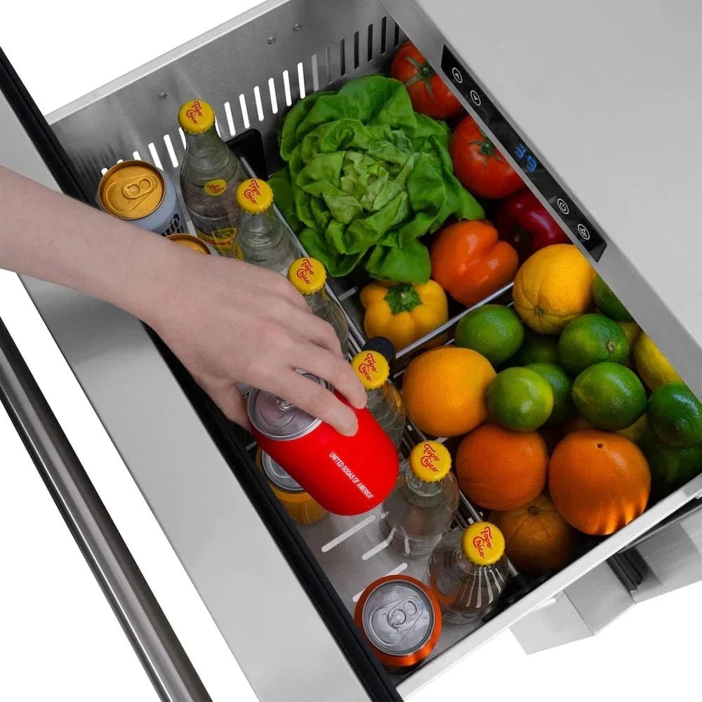 ZLINE 24" Touchstone 168 Can Outdoor-Rated Dual Refrigerator Drawer, Stainless Steel, RDSO-ST-24 - Home Outpost Supply