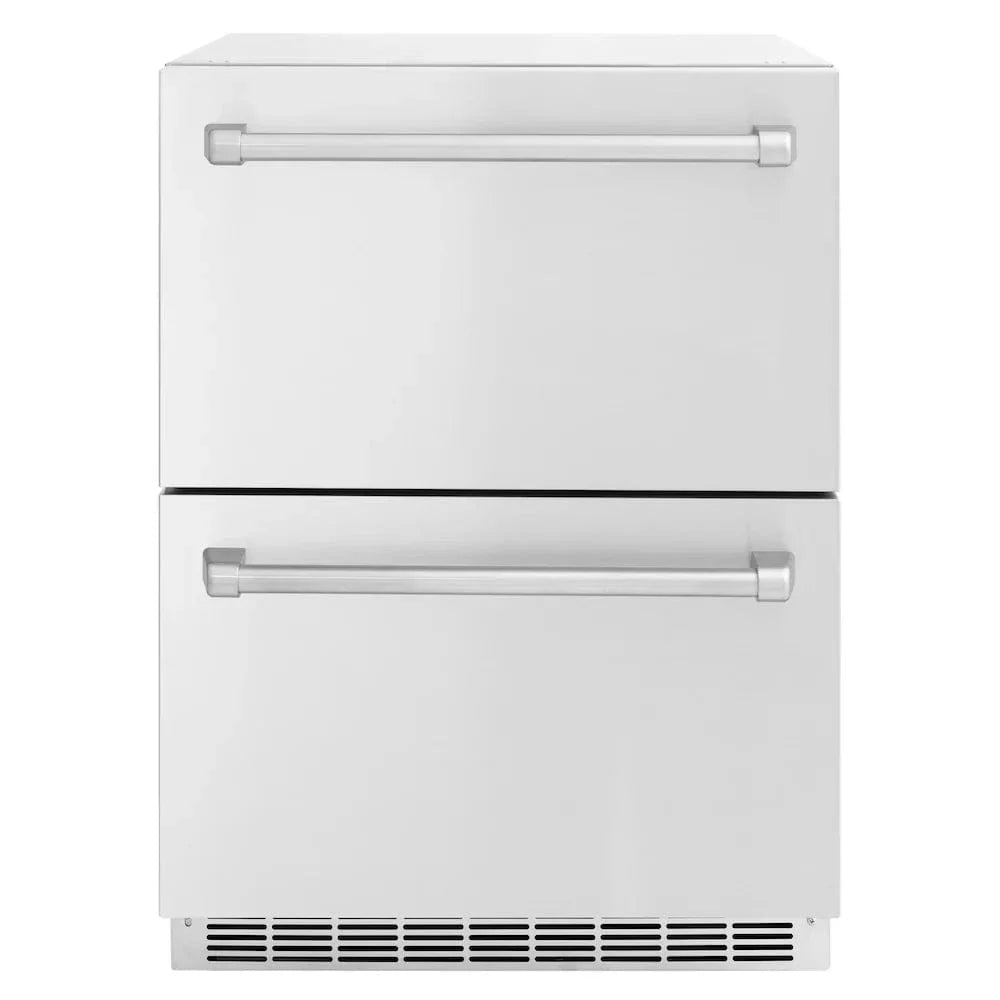ZLINE 24" Touchstone 168 Can Outdoor-Rated Dual Refrigerator Drawer, Stainless Steel, RDSO-ST-24 - Home Outpost Supply