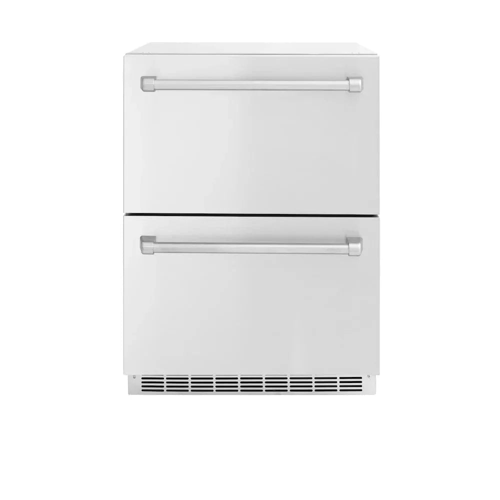 ZLINE 24" Touchstone 168 Can Outdoor-Rated Dual Refrigerator Drawer, Stainless Steel, RDSO-ST-24 - Home Outpost Supply
